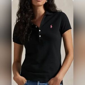 Ralph Lauren Women's Black Classic Fit Polo ~ Size Medium
